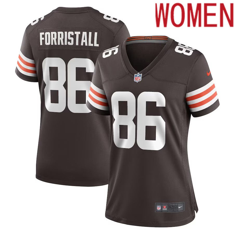 Women Cleveland Browns #86 Miller Forristall Nike Brown Game Player NFL Jersey